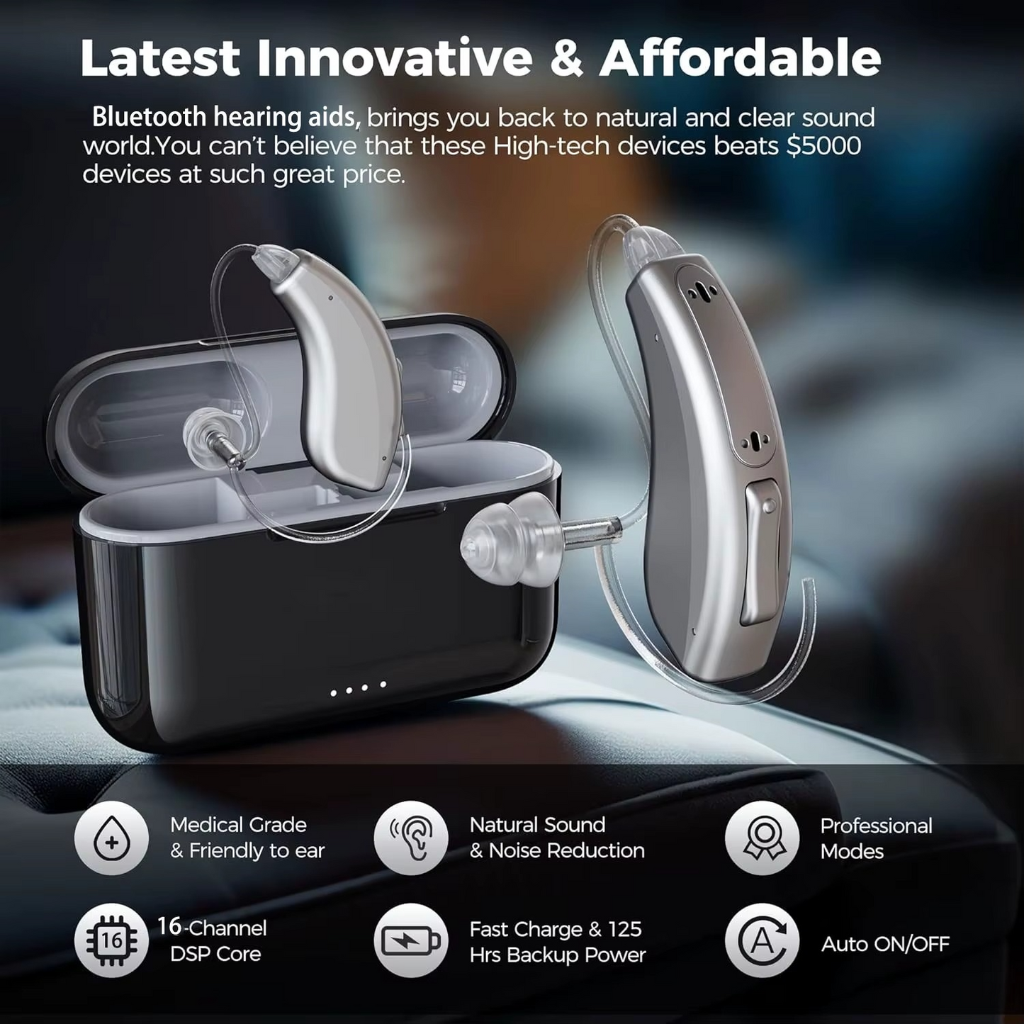 BTE Bluetooth Hearing Aids (App Controlled)